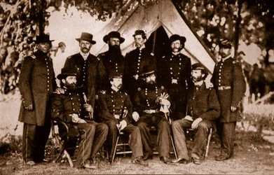 Generaal Jefferson C. Davis en staf, 1861-65